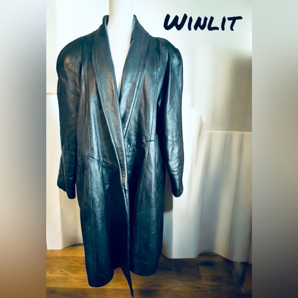 Winlit Genuine Leather Overcoat - Size M